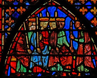 Vindu w3 Moses gjenforener hyllest-prinsene; samler sine staber Numb XVII 1-6 av French School