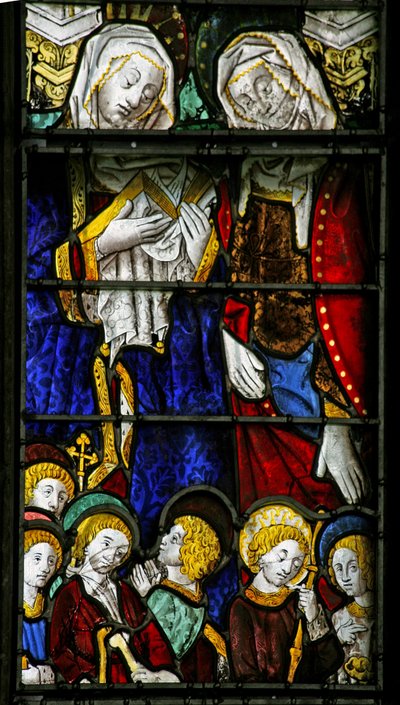 Vindu w3 som viser St Mary Cleophas og St Mary Salome av French School