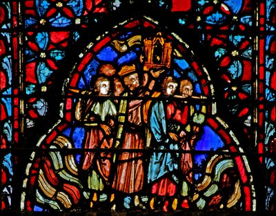 Vindu w4 krysset av elven Jordan med Paktens ark Josh III 15-16 av French School