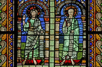 Vindu w5 som viser St John og St John the Baptist av French School