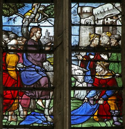 Vindu w5 som viser inntoget til Jerusalem av French School