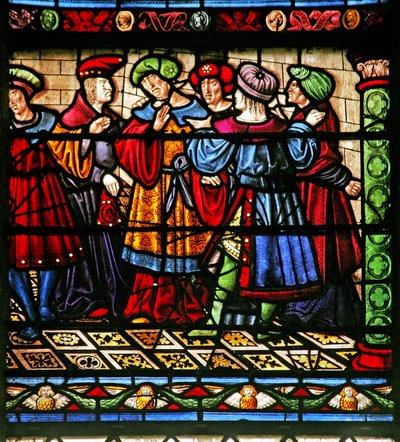 Vindu w6 som viser fariseerne i synagogen av French School