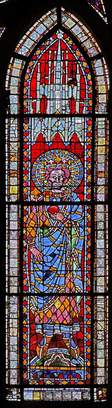 Vindu w7 som viser Louis, sønn av Lotharius II av French School