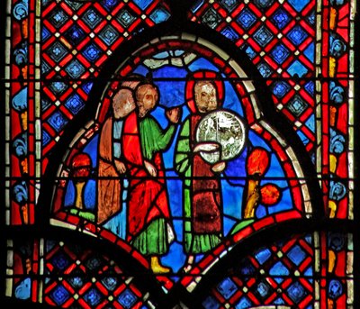 Vindu w9L Døperen Johannes: Ecce Agnus Dei av French School
