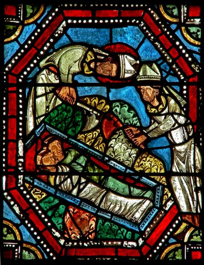 Vindu wXX som viser St Ambrose finner restene av St Gervais og St Protais av French School