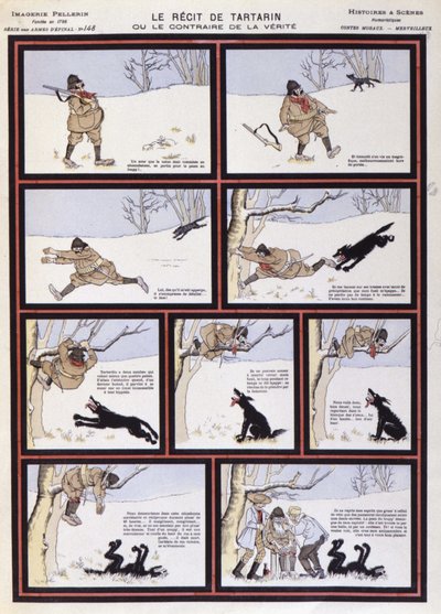 Wolf Hunt, "" Tartarins fortelling eller det motsatte av sannhet"" - bilde av Epinal, Paris, 1900-tallet av French School
