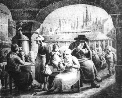 Kvinne som selger kaffe, ca. 1820 av French School