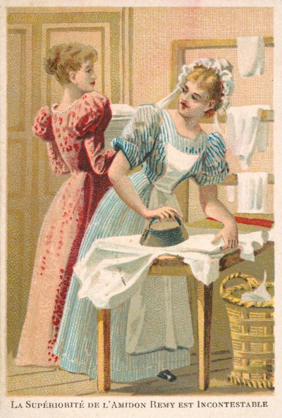 Kvinner stryker (chromolitho) av French School