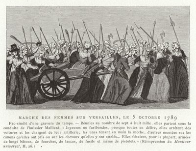 Kvinners marsj mot Versailles, den franske revolusjonen, 5. oktober 1789 av French School