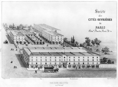 Arbeiderboligfelt, 58 rue Rochechouart, Paris, ca. 1870 av French School