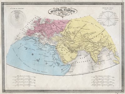 Verdenskjent av de gamle - Plate hentet fra "Universal Atlas of Ancient and Modern Geography for the Use of Residential Schools" av Vuillemin - ca. 1845 av French School