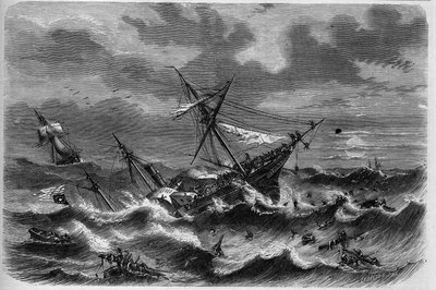 Wreck of the American liner “Central America” (Central America) in the Atlantic Ocean av French School