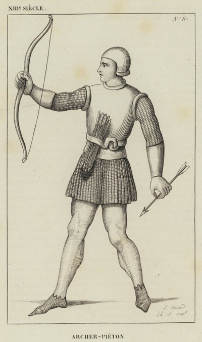 XIII Siecle, Archer-Pieton (gravering) av French School