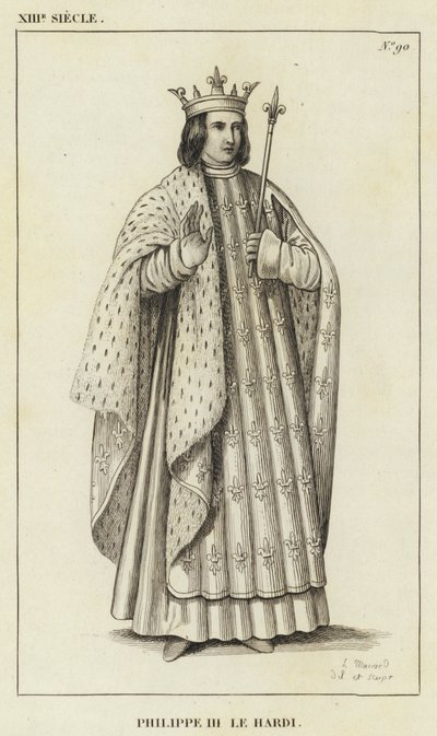 XIII århundre, Filip III den dristige (gravering) av French School