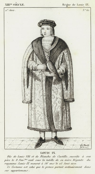 XIII Siecle, Regne de Louis IX, Louis IX (gravering) av French School