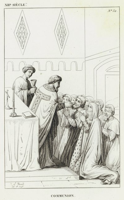 XII Century, nattverd (gravering) av French School