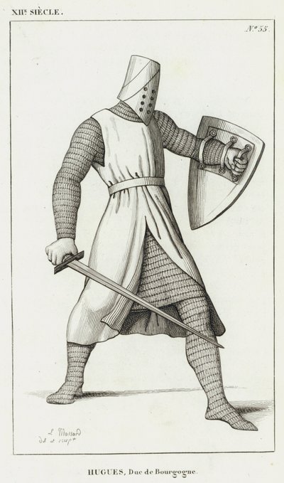 XII Century, Hugh, hertug av Burgund (gravering) av French School