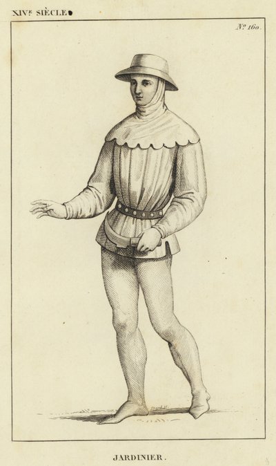 XIV Century, gartner (gravering) av French School