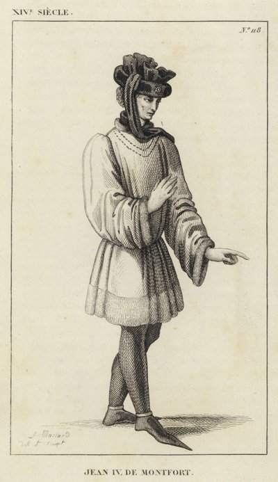 XIV Century, Jean IV de Montfort (gravering) av French School
