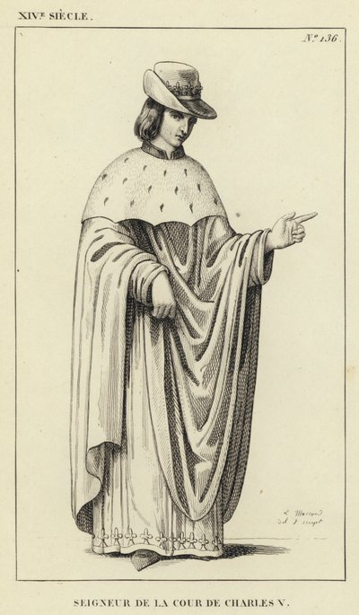 XIV Century, Lord of the Court of Charles V (gravering) av French School
