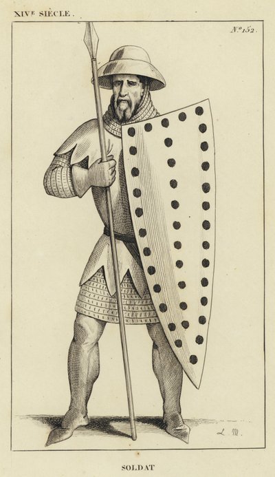 XIV Century, Soldat (gravering) av French School