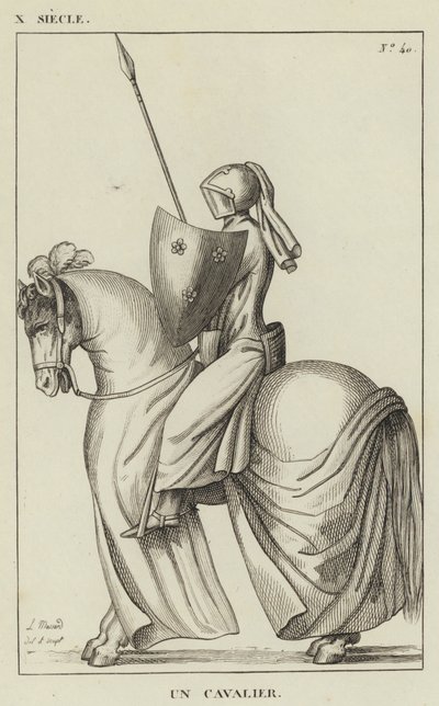X Century, A Horseman (gravering) av French School