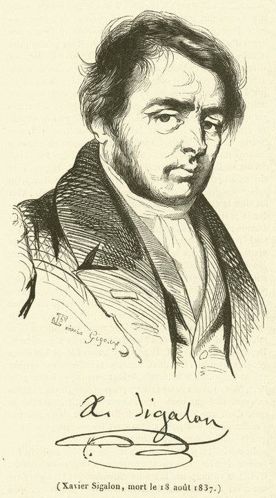 Xavier Sigalon, død 18. august 1837 (gravering) av French School