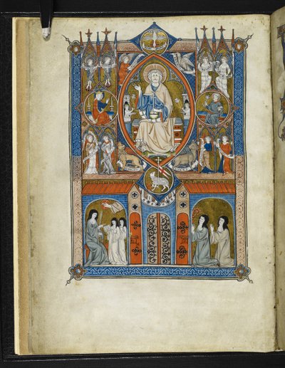 Yates Thompson MS 11 f.1v Ideell tilstand av Sainte Abbaye, fra 