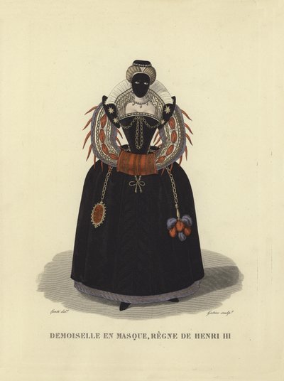 Ung dame i maske, regjering av Henry III av Frankrike av French School