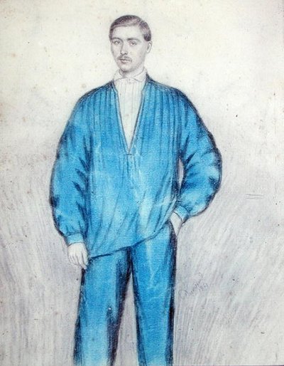 Ung arbeidsmann i kjeledress av French School