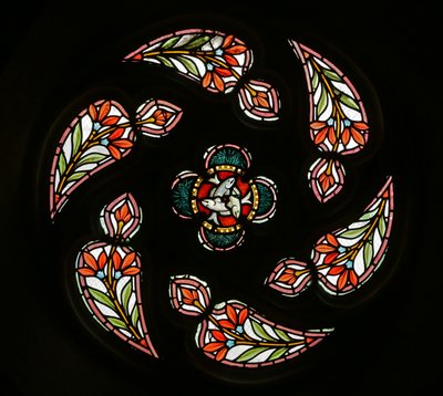 rosevindu i vestenden (farget glass) av French School