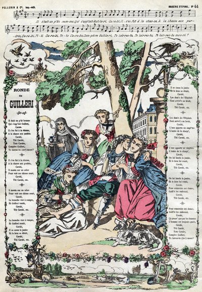 the round of Guilleri. Picture of Epinal of the 19th century av French School