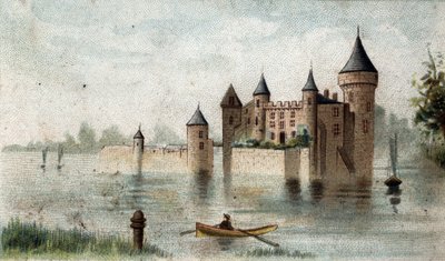 view of the Chateau de la Brede (Gironde). av French School