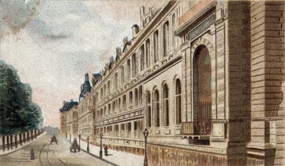 utsikt over Palais du Louvre i Paris. av French School