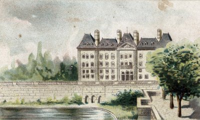 utsikt over slottet Meudon (Seine og Oise). av French School