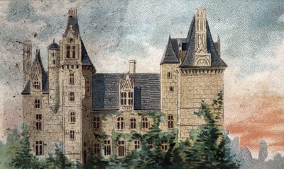 view of the castle of Montigny-le-Ganelon (Montigny le ganelon) (Eure et loir). av French School