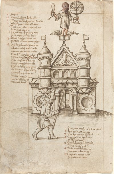 Mulighetsstatuen og den forbipasserende [fol. 8 recto] av French early 16th Century