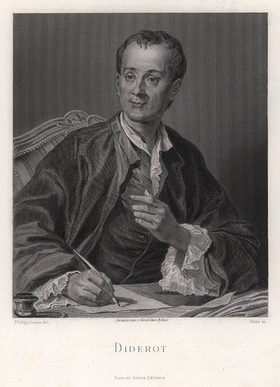 Portrett av forfatteren, essayisten og filosofen Denis Diderot 1713-1784, midten av 1700-tallet av French master.