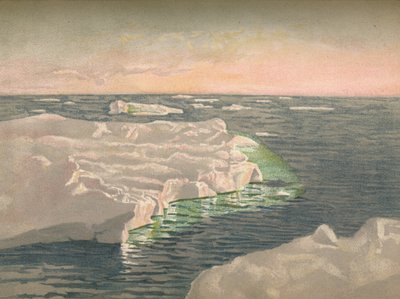 Ved solnedgang, 22. september 1893. Vannfargeskisse, 1893, 1897 av Fridtjof Nansen