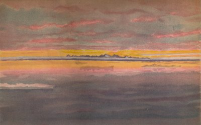 Solnedgang utenfor nordkysten av Asia, nord for munningen av Chatanga, 1893, 1897 av Fridtjof Nansen