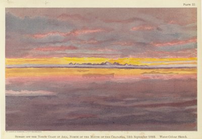 Solnedgang utenfor nordkysten av Asia, nord for munningen av Chatanga av Fridtjof Nansen