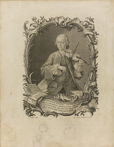 Leopold Mozart. Frontispice av forsøket på en grundig fiolinlærer, 1756 av Friedrich