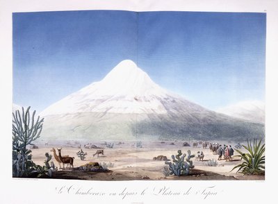 Chimborazoen sett fra Plateau de Tapia av Friedrich Alexander Baron von (after) Humboldt