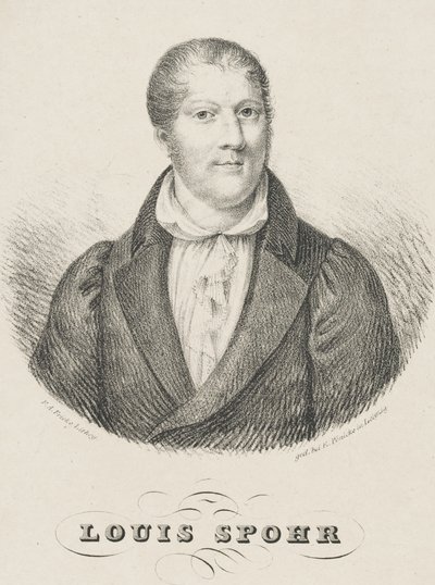 Portrett av Louis Spohr 1784-1859, ca. 1830-1840. av Friedrich August Fricke
