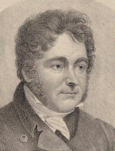 Portrett av komponisten Johann Bernhard Logier 1777-1846. av Friedrich August Fricke