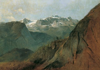 Dachstein fra Plassen nær Hallstatt av Friedrich August Mathias Gauermann