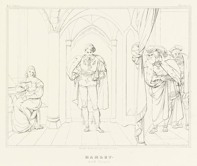 Hamlet, akt III, scene 1 (gravering) av Friedrich August Moritz Retzsch