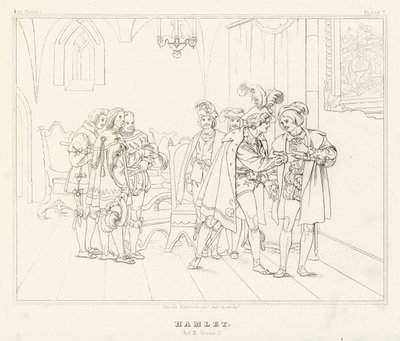 Hamlet, akt III, scene 2 (gravering) av Friedrich August Moritz Retzsch