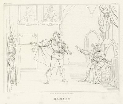 Hamlet, akt III, scene 4 (gravering) av Friedrich August Moritz Retzsch