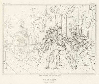 Hamlet, akt I, scene 4 (gravering) av Friedrich August Moritz Retzsch